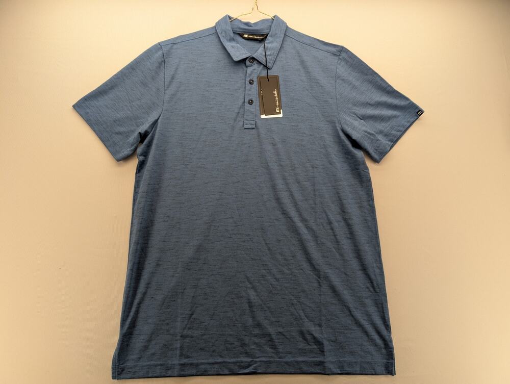 NWT TravisMathew Auckland Slub Polo in Riviera Blue size Large